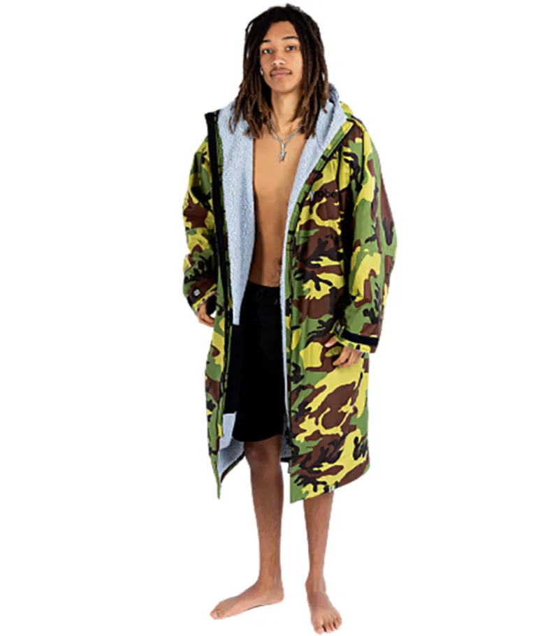 Dryrobe Adult Advance Long Sleeve Change Robe V3 S Camo Grey-1
